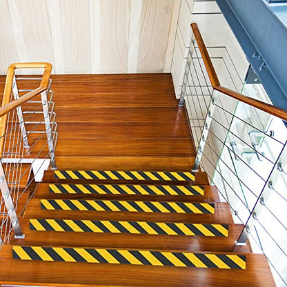 COSIMIXO 6" x 35Ft Black&Yellow Heavy Duty Anti Slip Tape for Stairs Outdoor/Indoor Waterproof Grip Tape Safety Non Skid Roll for Stair Steps Traction Tread Staircases Anti-Slip Strips - size: Black&Yellow 6" x 35Ft