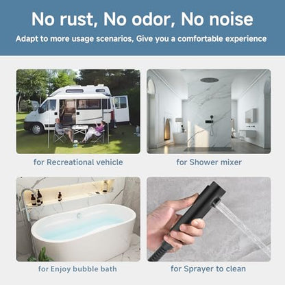 69 Inches 304 Stainless Steel Black Shower Hose Replacement | 6ft Hand Held Shower Head Hose Extra Long,High Pressure Sprayer Bidet Hose,Flexible Matte Black Extension Rv Shower Hose - color: Black, size: 69 Inches