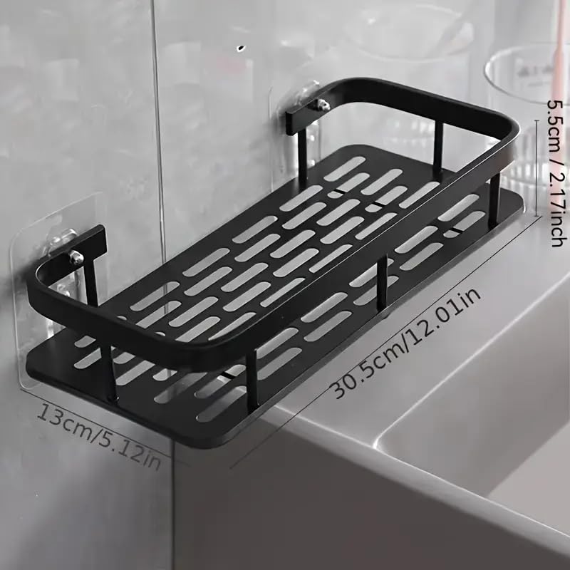 1pc Large Capacity Wall-Mounted Storage Rackwithout Drilling, Suitable for Bathroom and Kitchen, SaveSpace, Easy to Install Storage Rack, Storage of ToiletArticles, Cosmetics, and Miscellaneous ltems