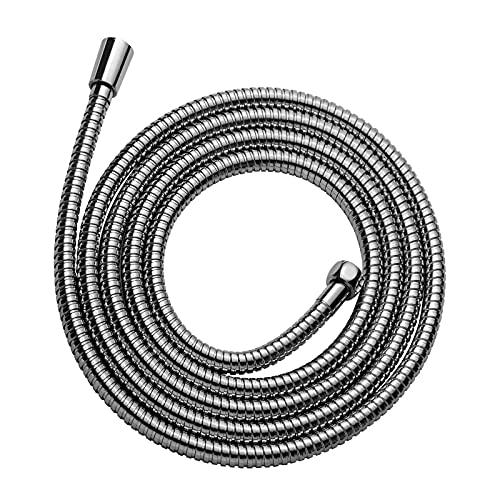 OFFO Shower Hose, 100 in Kink Free Stainless Steel Shower Hose Attachment Electroplating Handheld Shower Head Hose Flex Hoses Extension with Brass Insert & Nut for Pet Bathing Cleaning,Chrome - color: Chrome, size: 100 in