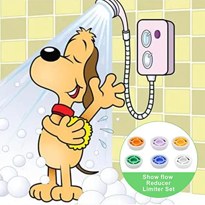 MAYYAYA 7-Pc Brass Shower Flow Saver Kit, 1/2G, 6 Color Options | MAYYAYA brass flow saver kit: 6 color-coded reducers (1.2-2.5 GPM); durable 1/2G connector; fits fixed & handheld showers - color: Colours