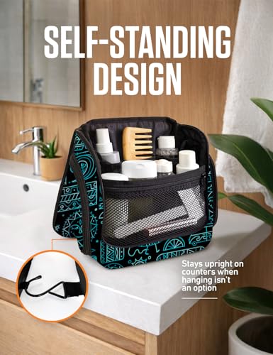 VENTURE 4TH Hanging Travel Toiletry Bag, 17 Compartments - Surfing Vibes | Hangs on rails, hooks or doors; stands upright too. Removable TSA pouch. Water-resistant 900D Nylon, reinforced stitching. - color: Surfing Vibes