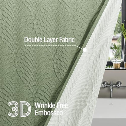 36x72 Small Stall Shower Curtain, Ombre Sage Green Embossed Half Bath Curtain - color: Ombresagegreen, size: 36"W x 72"L (Pack of 1)