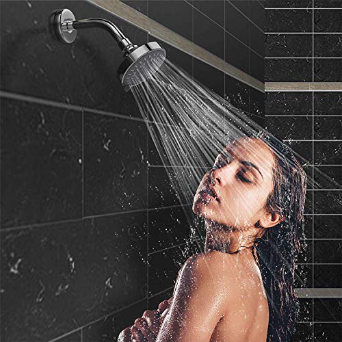 Shower Head High High Flow Pressure Rain Fixed Showerhead 5-Setting with Bathroom Showerhead with Adjustable Brass Ball Joint - for Luxury Shower Experience Even at Low Water Pressure