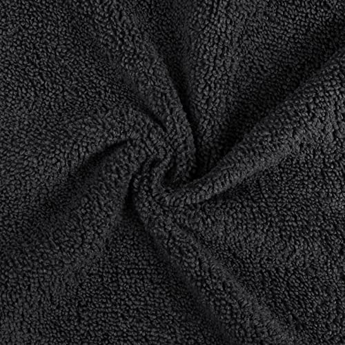 Orighty Washcloths Bulk Towels Set 50 Pack, Highly Absorbent and Super Soft Microfiber Fingertip Towels, Multi-Purpose Wash Cloths for Bathroom, Hotel, Spa, and Gym, 12x12 Inch, Black | Highly Absorbent & Soft Feel, Multi-Purpose Wash Cloths & Hand Towels