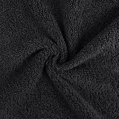 Orighty Washcloths Bulk Towels Set 50 Pack, Highly Absorbent and Super Soft Microfiber Fingertip Towels, Multi-Purpose Wash Cloths for Bathroom, Hotel, Spa, and Gym, 12x12 Inch, Black | Highly Absorbent & Soft Feel, Multi-Purpose Wash Cloths & Hand Towels