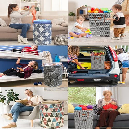 80L Waterproof Laundry Hamper in Family Leather Handle Laundry Basket in Dormitory Collapsible Laundry Bag in Nursery (91-Satisfied laundry hampers) - color: 91-Satisfied laundry hampers