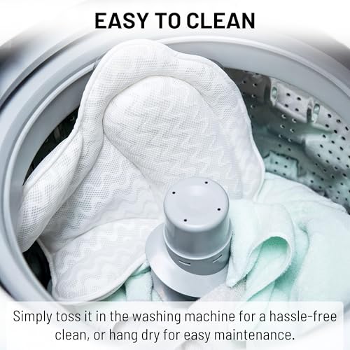 Bath Pillow for Tub, Luxury Spa Bathtub Head & Neck Cushion, Large Mesh | Breathable 3D mesh with strong suction cups provides ergonomic head, neck, shoulder & body support for a relaxing spa soak