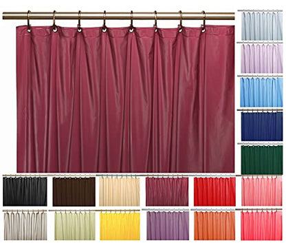 Elegant Heavy Duty Vinyl Shower Curtain Liner with 12 Metal Grommets Burgundy - color: Burgundy