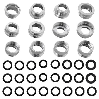 [2025 New] 12 Pcs Faucet Adapter Kit, Kitchen Aerator Adapter Male to Female Water Hose, Sink Faucet Adapter for Garden Hoses Sink Sprayers Water Filters, Standard Hose via Diverter