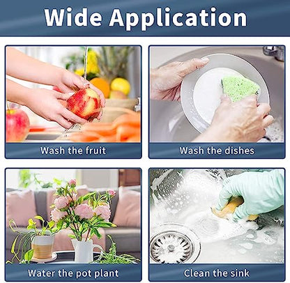 CECEFIN Kitchen Sink Sprayer Hose Attachment for Faucet, 79" Recoil Hose | Kitchen Faucet Head Replacement, Pressurized Water Saving Aerator &Diverter Valve, Bathroom/Utility Faucet Sprayer Attachment - color: F- Grey- ON/OFF Pause Sprayer