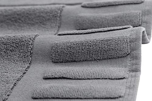 White Classic Luxury Bath Mat Floor Towel Set - Absorbent Cotton Hotel Spa Shower/Bathtub Mats [Not a Bathroom Rug] 22"x34" | 2 Pack | Gray/White - color: 05: Grey/White