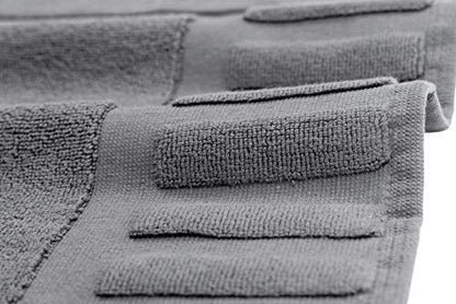 White Classic Luxury Bath Mat Floor Towel Set - Absorbent Cotton Hotel Spa Shower/Bathtub Mats [Not a Bathroom Rug] 22"x34" | 2 Pack | Gray/White - color: 05: Grey/White