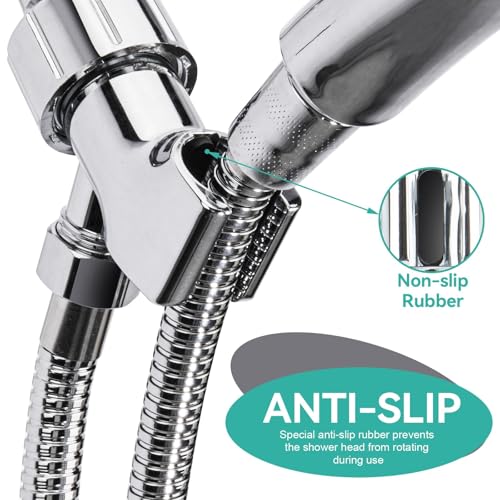 MAAYAYA Brass Ball Shower Holder, 360° Adjustable ABS Bracket, Chrome | MAYYAYA Holder: Solid Brass Swivel Ball; 360° Adjustable ABS Bracket; Universal 1/2" Connector; Fits Standard Shower Hoses - color: Chrome