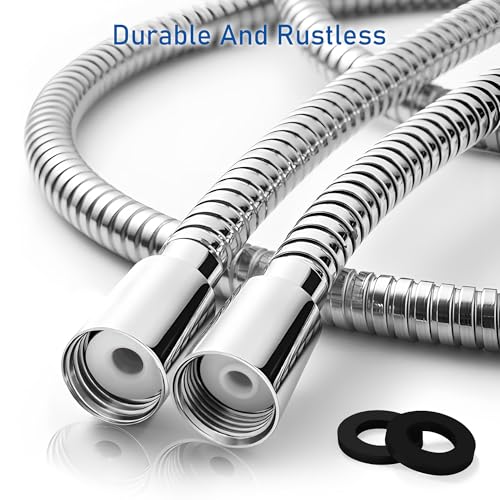 Shower Hose for Handheld Shower Heads,72 inches Stainless Steel Shower Head Hose Replacement, Flexible Hose Extension with Brass Insert and Nut, Anti-Explosion Anti-Kink Leakproof