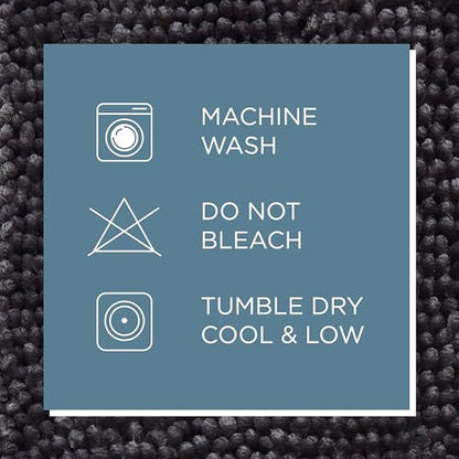 Town & Country Basics Spa Step Noodle Solid Bathroom Toilet Lid Cover, Plush, Soft, and Absorbent, Machine Washable, Dark Grey, 18.5"x19.6" - color: Dark Grey