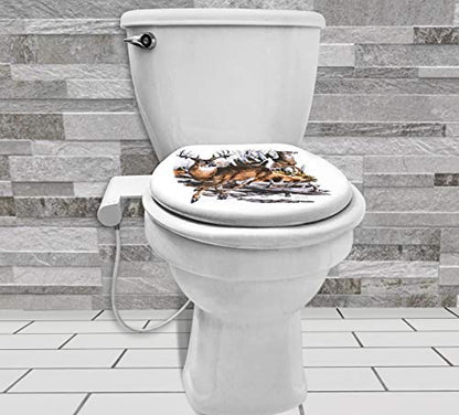 Slim Bidet Toilet Seat Attachment kit, W/Adjustable Pressure Control, Retractable Self Cleaning Nozzle, Accessories included Teflon tape & wrench