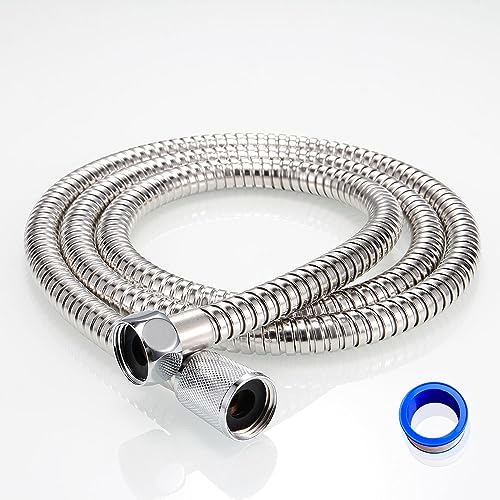 Shower Hose 60 Inches Stainless Steel Handheld Shower Head Hose Replacement with Brass Nut Long Fexible Shower Hose Extension - size: 60 inch(1pcs)