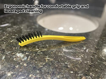 Rubbermaid Commercial Products 8.5" Tile and Grout Scrub Brush, Plastic Bristles, Black, for Industrial/Professional Use On Grout, Tile, and Other Small Areas (Pack of 12) - size: 8.5" (Pack of 12)