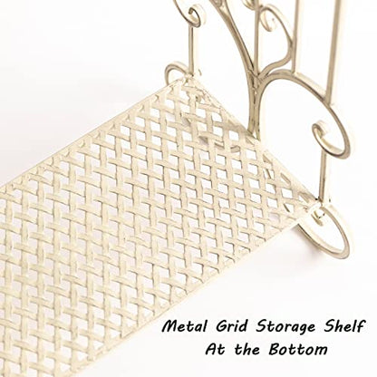 Free Standing Towel Rack for Bathroom 3 Tier Metal Towel Rack Stand with Shelf Floor Towels Rack Freestanding for Bath Towels, Hand Towels, Washcloths, Modern Retro White - color: Retro White