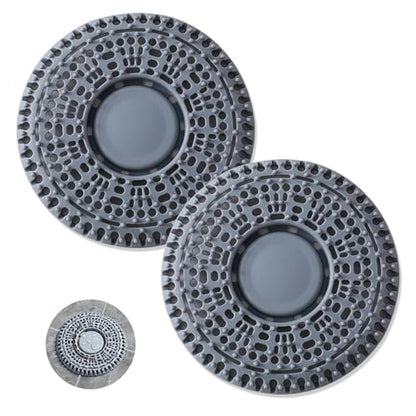 Shower Drain Hair Catcher, 2 Pack Premium Silicone Drain Protector & Shower Drain Cover, Shower Installation Kits for Flat Drains of Shower Room, Bathroom, Gray