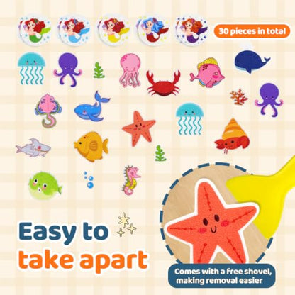 30 PCS Non Slip Bathtub Stickers for Kids, Cute Anti-Slip Shower Treads with Premium Scraper, Waterproof Safety Appliques for Bathroom Tub, Shower Floor, Stairs (Mermaid) - color: Mermaid