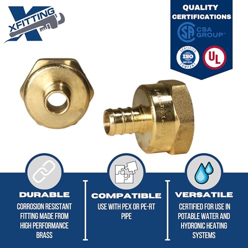 2 Pack XFITTING 1/2 inch Pex x 3/4 inch Female NPT Adapter, Pex FNPT - size: 1/2" Pex x 3/4" Female