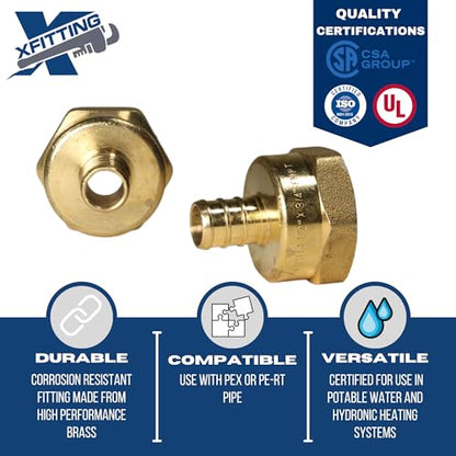2 Pack XFITTING 1/2 inch Pex x 3/4 inch Female NPT Adapter, Pex FNPT - size: 1/2" Pex x 3/4" Female