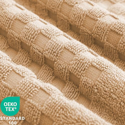 Feather & Stitch 100% Cotton 625 GSM Bath Towel Set of 6, Ultra Soft Highly Absorbent 2 Bath Towels, 2 Hand Towels & 2 Washcloth - Luxury Quick Dry Shower Towels (Taupe) - color: Taupe