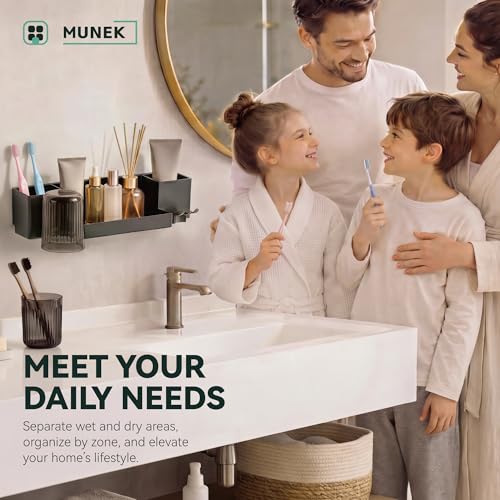 Tooth Brush Holder for Bathroom,Toothbrush Holders Wall Mounted,No Drilling Waterproof Electric Toothbrush Storage Rack, Toothbrush Organizer,Gray - color: Gray