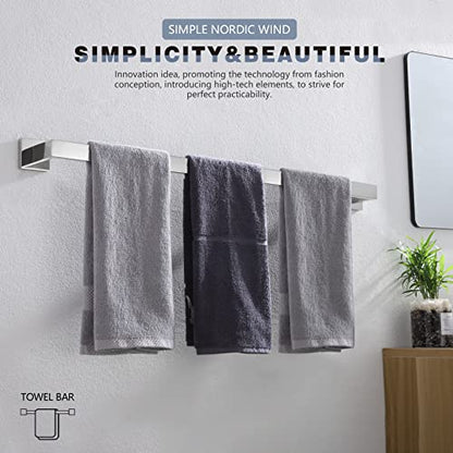 KOKOSIRI 32-Inch Single Towel Bar, Bathroom Kitchen Towel Holder, Wall Mounted SUS304 Stainless Steel Towel Rack, Polished Chrome, B4003CH-L32 - color: Polished Chrome, size: 32-Inch
