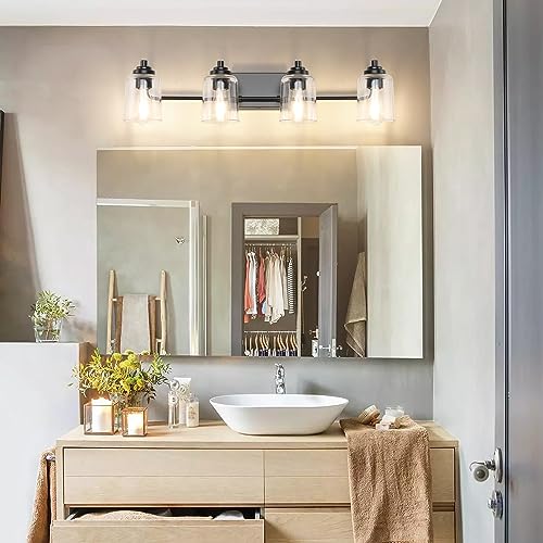 Solfart 4 Lights Matt Black Bathroom Vanity Lights Over Mirror - color: Matt Black, size: 4 Lights