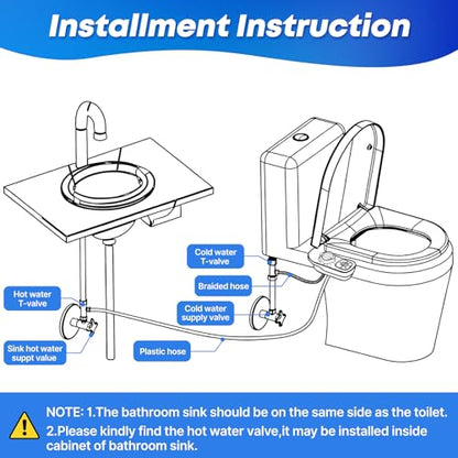 Hot and Cold Bidet Attachment for Toilet, Warm Water Bidet | Dual Nozzle, Self-Cleaning, Adjustable Water Pressure, Feminine & Rear Wash, Ultra-Slim Design, Easy Installation