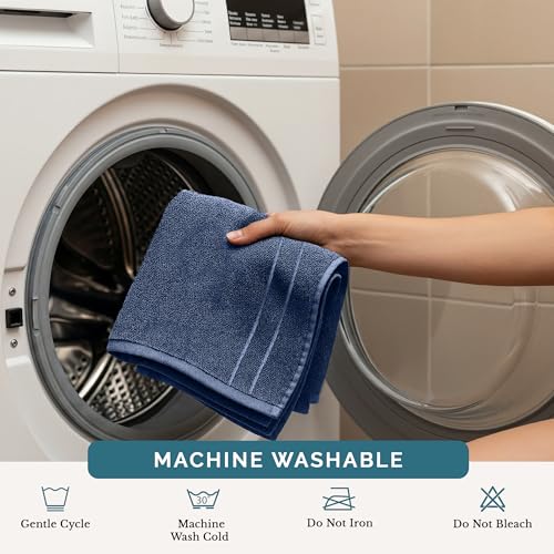 Casa Platino Cotton Washcloths 100% Cotton 12 Pack - Navy Blue | OEKO-TEX Standard 100 Cotton - Soft Cotton 12x12 Wash Cloths for Bathroom, Face & Body - color: 06: Navy Blue, size: 12 Piece Wash Cloth