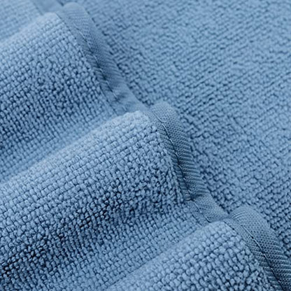 POLYTE 330 GSM Poly Blend Microfiber Quick Dry Hand Towel, 16x30 in | 4 Pack, Oversize, Lint Free, Hanging Loop - color: Blue