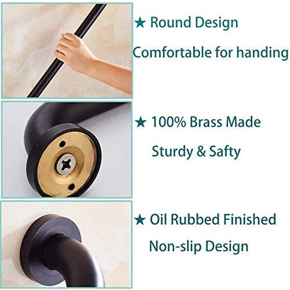 ELLO&ALLO Oil Rubbed Bronze Bathroom Shower Grab Bar, Home Care Bath Handrail (12 Inch) - color: Oil Rubbed Bronze, size: 12 Inch