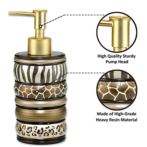 Zahari Home Safari Stripes Stylish Soap Dispenser Modern Classic Luxury Decor Animal Print Western Design Lotion Pump - color: Safari Stripes
