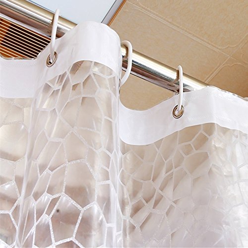 AooHome 36x72 Inch Shower Curtain Liner, EVA 3D Water Cube Shower Curtain with Bottom Magnets, Water Repellent, Heavy Duty, Semi Transparent - color: Multi Translucent, size: 36"W x 72"L (Pack of 1)