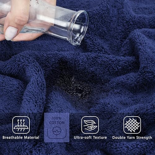 Cotton Paradise 100% Cotton Turkish Towel, Soft Absorbent Quick Dry, 40x80 Oversized Bath Sheet Towel, Navy Blue - color: Navy Blue, size: 40"x80"