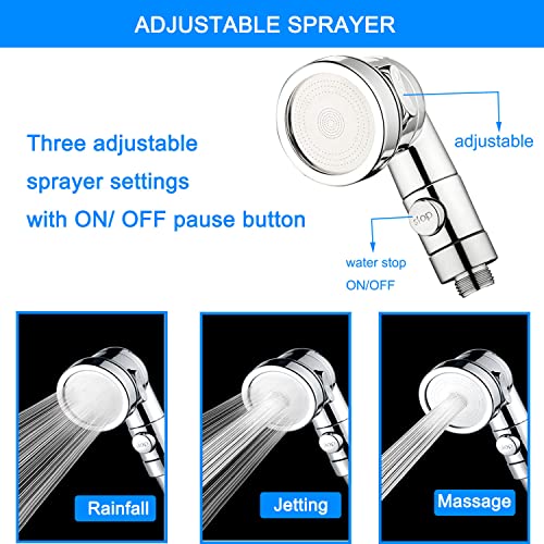 Sink Faucet Sprayer Attachment,Sink Shower Sprayer Attachment Set To Tub Faucet,ON/OFF Shower Head with (5 adapters),Sink Extension Hose Sprayer for Laundry Bathroom Kitchen - color: Silver with 79" Hose