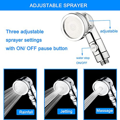 Sink Faucet Sprayer Attachment,Sink Shower Sprayer Attachment Set To Tub Faucet,ON/OFF Shower Head with (5 adapters),Sink Extension Hose Sprayer for Laundry Bathroom Kitchen - color: Silver with 79" Hose