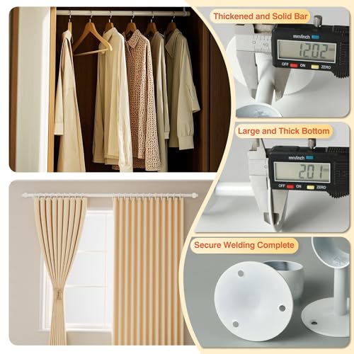 Alise Curtain Rod Holder Bracket 1-1/2''Dia,Closet Rod Holders Wall Mounted | Ceiling Mount Curtain Rod Flange Brackets,Curved Shower Curtain Rod Holder for Bathroom,Kitchen,Stainless Steel,White,4 Pcs - color: White Finish, size: 38mm/1-1/2 Inch Dia.