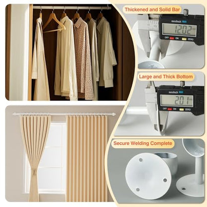 Alise Curtain Rod Holder Bracket 1-1/2''Dia,Closet Rod Holders Wall Mounted | Ceiling Mount Curtain Rod Flange Brackets,Curved Shower Curtain Rod Holder for Bathroom,Kitchen,Stainless Steel,White,4 Pcs - color: White Finish, size: 38mm/1-1/2 Inch Dia.