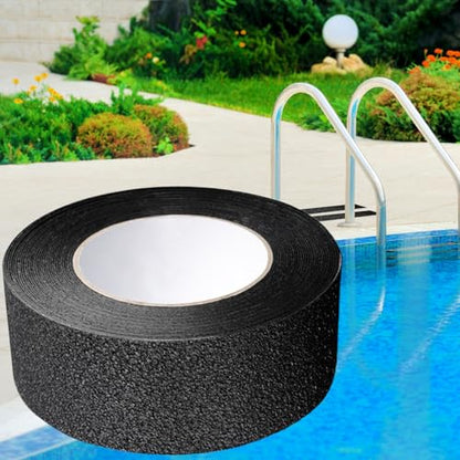 Anti Slip Stair Strips Safety Waterproof Non Skid Stair Treads | Safety Tape for Home, Bathroom, Kitchen, Floor, Outdoor, Public Restroom, Pool, Entrance, Aisle - color: Black Q pattern 2.5cm*5m