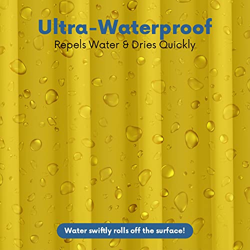 No Smell Shower Curtain Liner 72x72 Yellow - PEVA Plastic Shower Curtain for Bathroom, PVC-Free Waterproof Yellow Shower Liner with Metal Grommets and Magnet-Weighted Bottom Hem - Washable Liner - color: Yellow