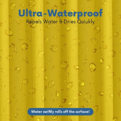 No Smell Shower Curtain Liner 72x72 Yellow - PEVA Plastic Shower Curtain for Bathroom, PVC-Free Waterproof Yellow Shower Liner with Metal Grommets and Magnet-Weighted Bottom Hem - Washable Liner - color: Yellow