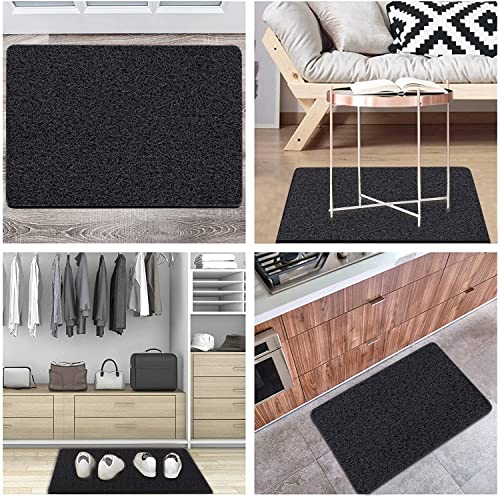 godehone Shower Mats Non Slip Without Suction Cups, PVC Loofah Bathroom Mats, Loofah Mats for Shower and Bathroom, Quick Drying, 23.6× 34.6 Inch, Black - color: Black, size: 34.6" x 23.6" (Rectangular)