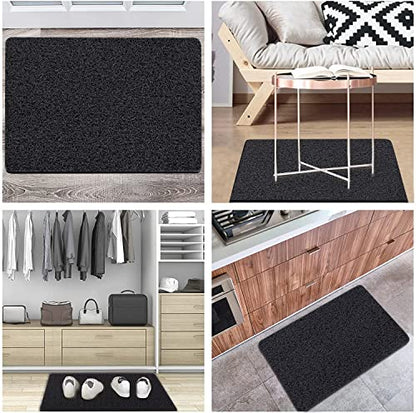 godehone Shower Mats Non Slip Without Suction Cups, PVC Loofah Bathroom Mats, Loofah Mats for Shower and Bathroom, Quick Drying, 23.6× 34.6 Inch, Black - color: Black, size: 34.6" x 23.6" (Rectangular)