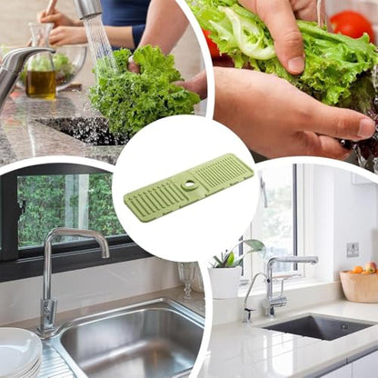 Faucet Guard & Draining Mat, Foldable Self-Draining Faucet Splash Guard Mat, Slope Design Kitchen Sink Splashguard for Home Bathroom Drying Glasses Around (2Grey) - color: 2Grey