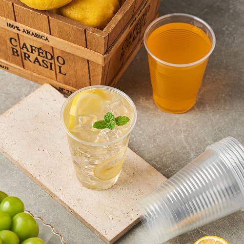 Jaluxing 500 Count 9 oz Crystal Clear Disposable Plastic Cups Bulk PP Cups for Parties, Water, Wine, Cold Drinking (Formerly FULING) - style: 9 OZ.